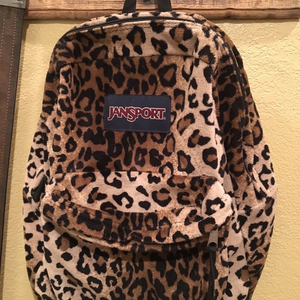 Janssport backpack leopard print.